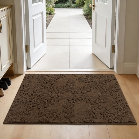 JAATOP Doormat Indoor 32"x 48", Dirt Trapper Entryway Rugs, Washable Welcome Mat for Inside, Entryway Rug Floor Mats Machine Washable, Brown