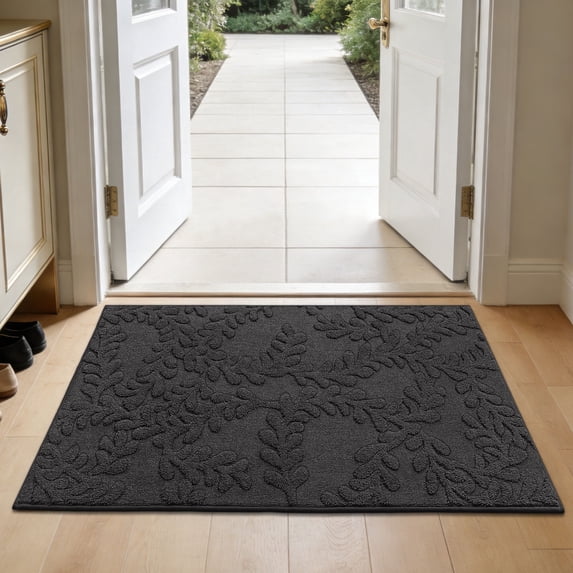 JAATOP Doormat Indoor 32"x 48", Dirt Trapper Entryway Rugs, Welcome Mat for Inside, Non-Slip, Machine Washable, Dark Gray