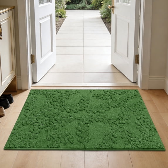 JAATOP Doormat Indoor 32"x 48", Dirt Trapper Entryway Rugs, Washable Welcome Mat for Inside, Non-Slip, Machine Washable, Green