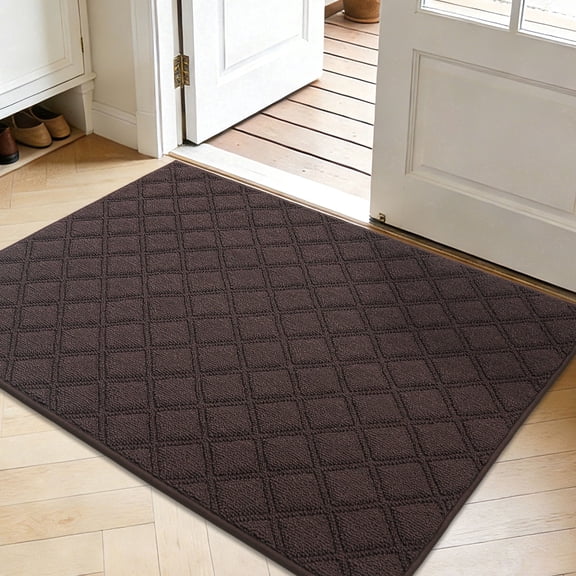 JAATOP Doormat Indoor 32"x 48", Non Slip Entryway Rugs Washable Welcome Mat for Inside, Front Door Mat for Entrance, Dirt Trapper, Brown