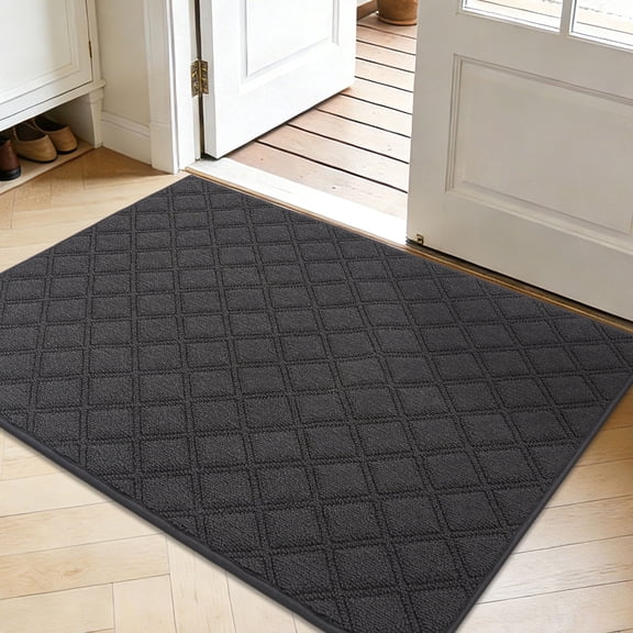 JAATOP Doormat Indoor 32"x 48", Non Slip Entryway Rugs Washable Welcome Mat for Inside, Front Door Mat for Entrance, Dirt Trapper, Dark Gray