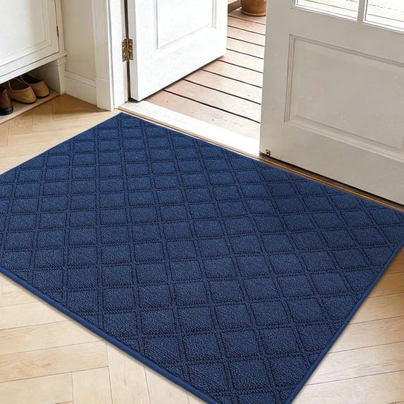 JAATOP Doormat Indoor 32"x 48", Dirt Trapper Mat for Entryway Indoor, Non Slip Washable Welcome Mat, Navy