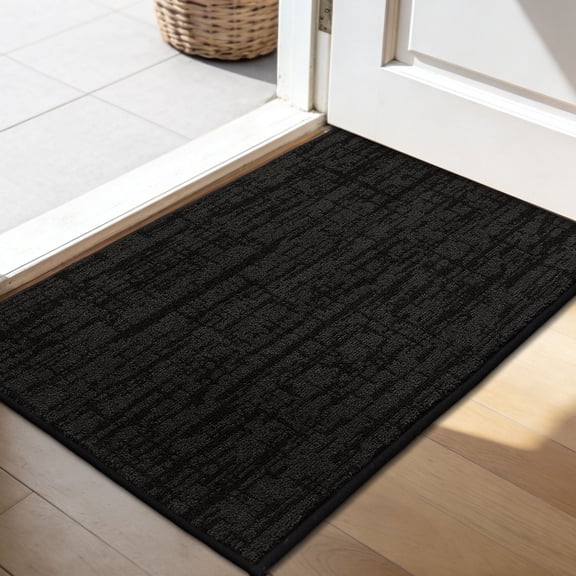 JAATOP Doormat for Inside 20"x 32", Door Rug for Entryway Indoor, Absorbent Resist Dirt Door Rug for Inside, Non Slip Entryway Rugs Washable Welcome Mat,Black