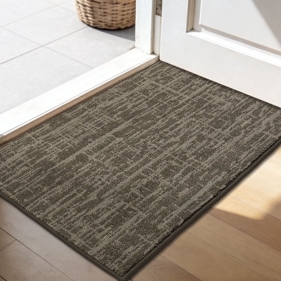 JAATOP Doormat for Inside 20"x 32", Dirt Trapper Mat for Entryway Indoor, Non Slip Washable Welcome Mat, Light Brown