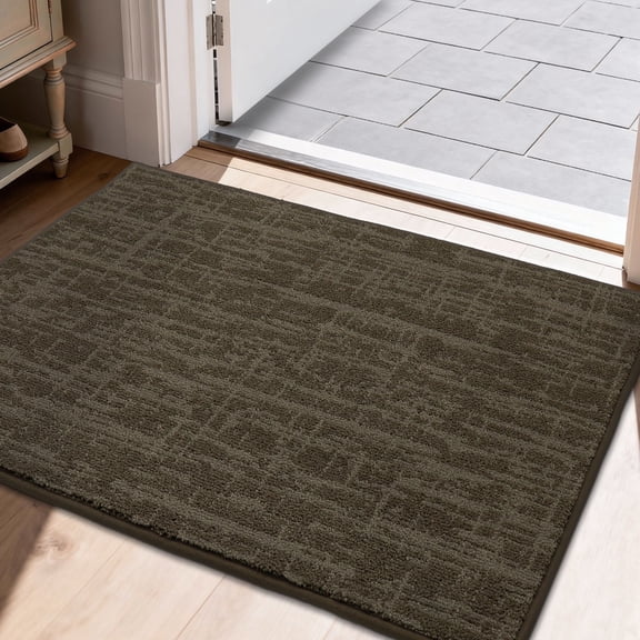 JAATOP Indoor Doormat 24"x36", Non-Slip Washable Entryway Rug, Dirt Trapper Front Door Mat, Brown