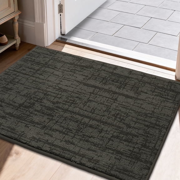 JAATOP Doormat for Inside 24"x 36", Door Rug for Entryway Indoor, Absorbent Resist Dirt Door Rug for Inside, Non Slip Entryway Rugs Washable Welcome Mat,Gray