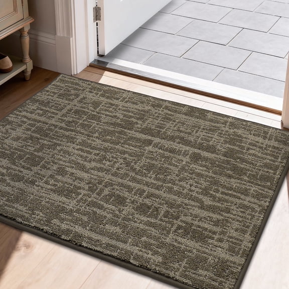 JAATOP Doormat for Inside 24"x 36", Door Rug for Entryway Indoor, Absorbent Resist Dirt Door Rug for Inside, Non Slip Entryway Rugs Washable Welcome Mat,Light Brown