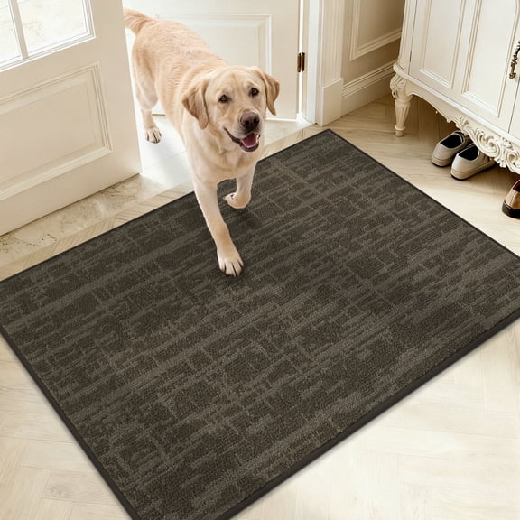 JAATOP Doormat for Inside 32"x 48", Door Rug for Entryway Indoor, Absorbent Resist Dirt Door Rug for Inside, Non Slip Entryway Rugs Washable Welcome Mat,Brown