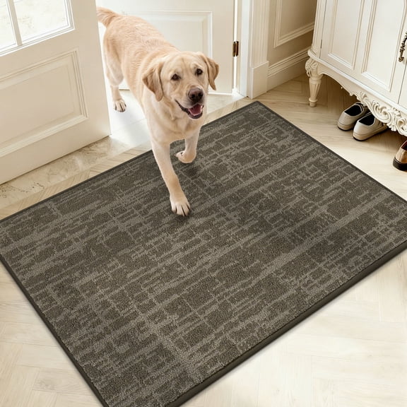 JAATOP Doormat for Inside 32"x 48", Door Rug for Entryway Indoor, Absorbent Resist Dirt Door Rug for Inside, Non Slip Entryway Rugs Washable Welcome Mat,Light Brown