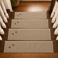 thumbnail image 1 of JAATOP Stair Treads, 28" x 9", 15 Pcs, Machine Washable Stair Carpets for Wooden Steps, Non-SLip, Beige, 1 of 9