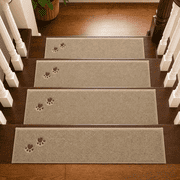 JAATOP Stair Treads, 28" x 9", 15 Pcs, Machine Washable Stair Carpets for Wooden Steps, Non-SLip, Beige