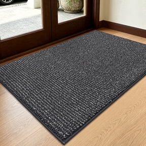 JAATOP Indoor Doormat, 32" x 48" Low-Profile Non-Slip Front Door Mat, Absorbent Entryway Rug, Machine Washable, Dark Gray