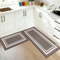 thumbnail image 1 of JAATOP Non-Slip Kitchen Mats, 20"x 32" + 20"x 48" Absorbent Kitchen Rug Set of 2, Washable Mat for Kitchen, Brown, 1 of 8