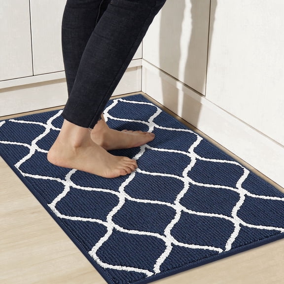 JAATOP Washable Kitchen Mats, Absorbent Floor Mat, Non-Slip Floor Mat for Kitchen, 20"x 32", Navy