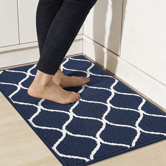 JAATOP Washable Kitchen Mats, Absorbent Floor Mat, Non-Slip Floor Mat for Kitchen, 20"x 32", Navy