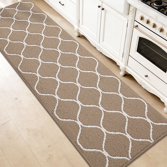 JAATOP Washable Kitchen Mats, Absorbent Floor Mat, Non-Slip Floor Mat for Kitchen, 24"x 72", Beige