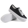 thumbnail image 1 of JABASIC Platform Sneakers for Women Lace-Up Walking Fashion Tennis Shoes (9,Black), 1 of 6