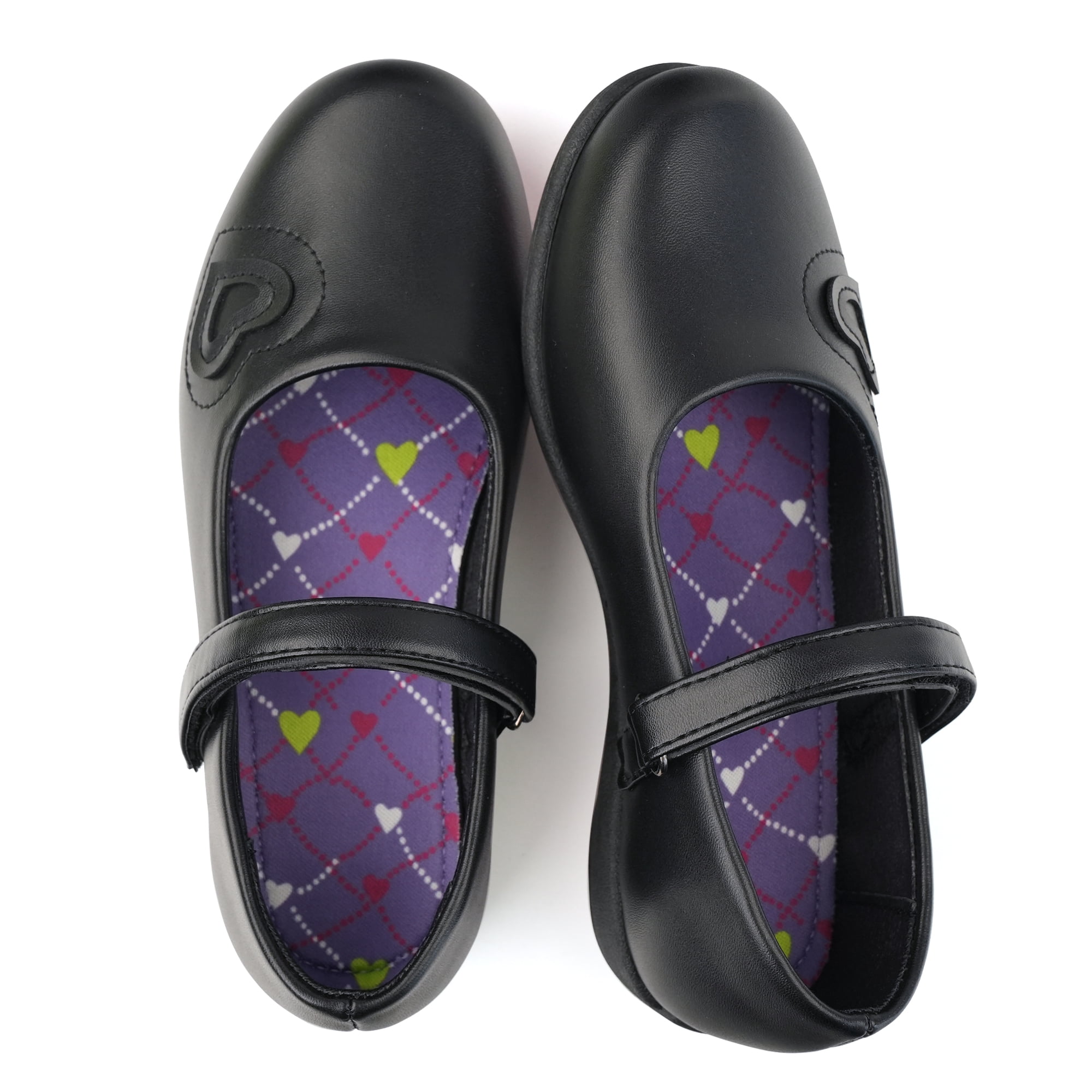 JABASIC School Uniform Shoes for Girls Strap Mary Jane Flats (10,Black