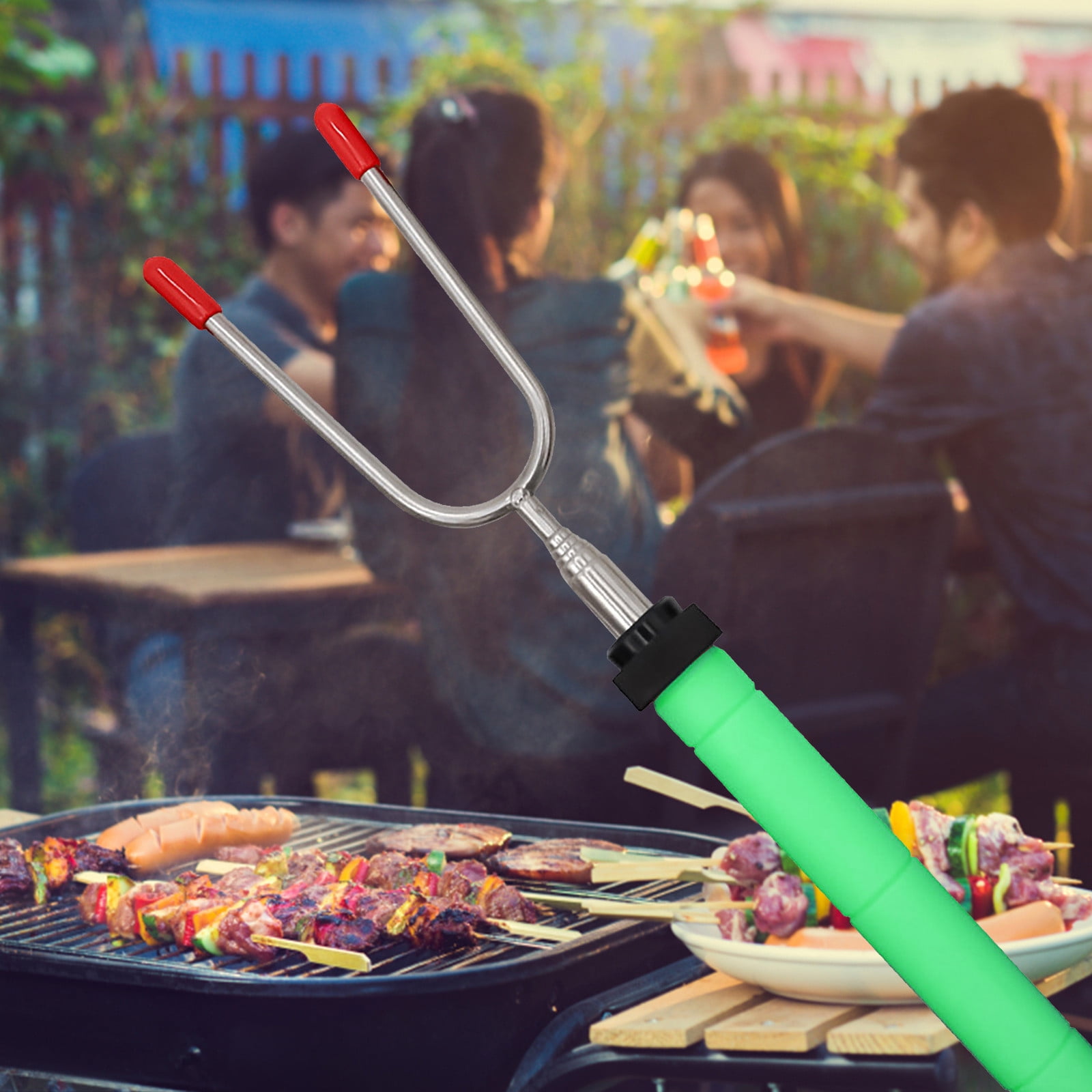 JABUUO 360degree Rotation Roasting Sticks Stainless Steel Forks