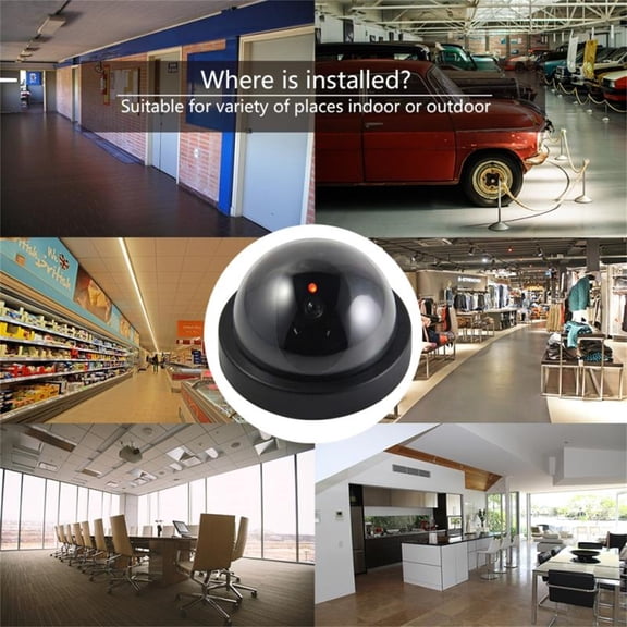 JABUUO Wireless Home Camera Analog Video Surveillance Indoor/Outdoor Flash Blinking LED Virtual Dome Camera