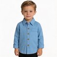 thumbnail image 1 of JACHENN Kids Polo Shirt Boys Classic Long Sleeve Collared Shirts for Boys Blue Button down Shirt School Uniform 5-6 Years Boys Shirts, 1 of 7