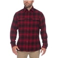 thumbnail image 1 of JACHS Men's Plaid Brawny Flannel Button Down Shirt (Red/Black, XX-Large), 1 of 2