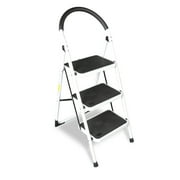 3 Step Ladder, Folding Lightweight Step Stool with Wide Anti-Slip Pedal for Home, Office, Kitchen and Garage, 400 lbs Capacity