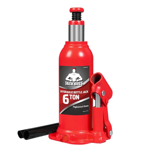 JACK BOSS Bottle Jack 6 Ton Muti-Directional Welded Bottle Jack for Car Auto Repair 12,000lbRed