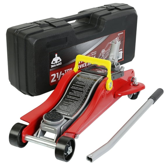 JACK BOSS Floor Jack 2.5 Ton (5500 LBs) Hydraulic Low Profile Trolley Car Jack with Portable Storage Case
