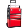 thumbnail image 1 of JACK BOSS Rolling Tool Chest with Wheels Stackable Tool Storage Cabinet with 3 Drawers for Garage Workshop,Red, 1 of 5