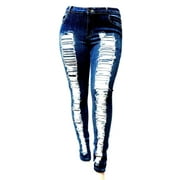 JACK-D WOMENS PLUS SIZE تمدد ممزق أزرق مسنن DENIM JEANS PANTS JD-SPBB-N629-R