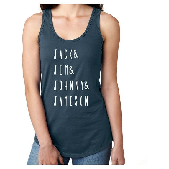 JACK & JIM & JOHNNY & JAMESON Racerback Tank