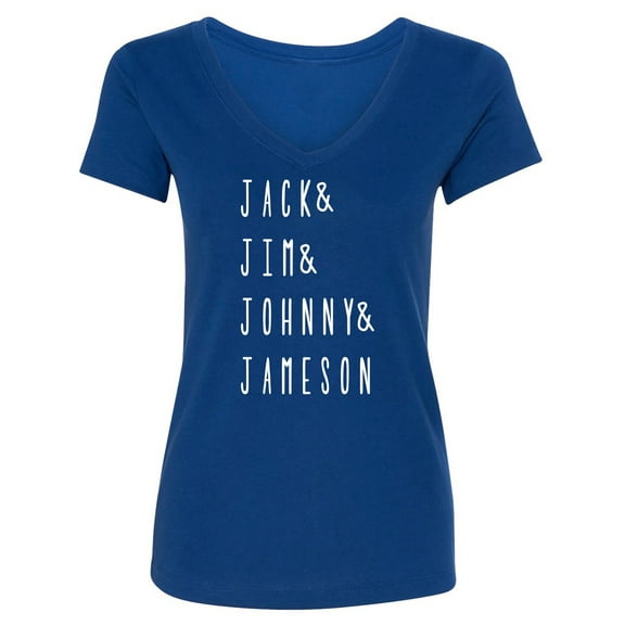 JACK & JIM & JOHNNY & JAMESON Womens V-Neck T-Shirt