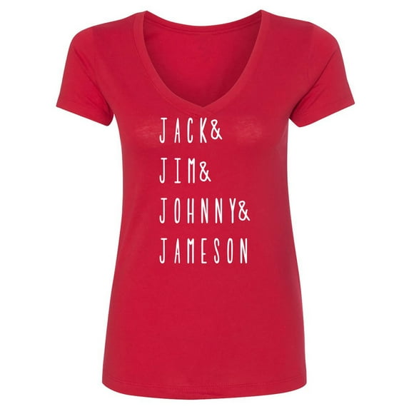 JACK & JIM & JOHNNY & JAMESON Womens V-Neck T-Shirt