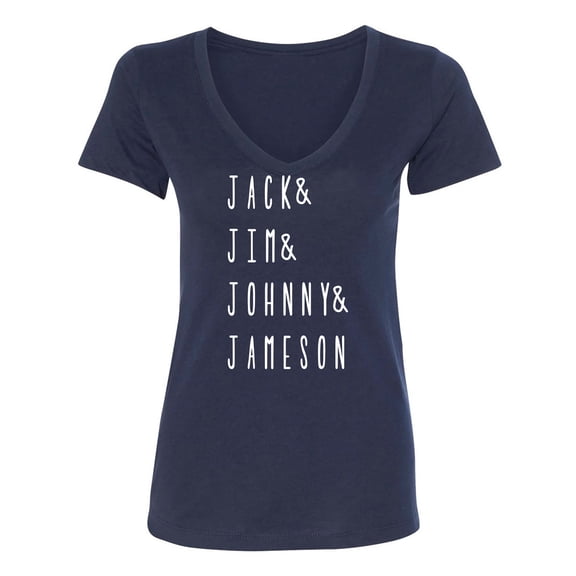 JACK & JIM & JOHNNY & JAMESON Womens V-Neck T-Shirt