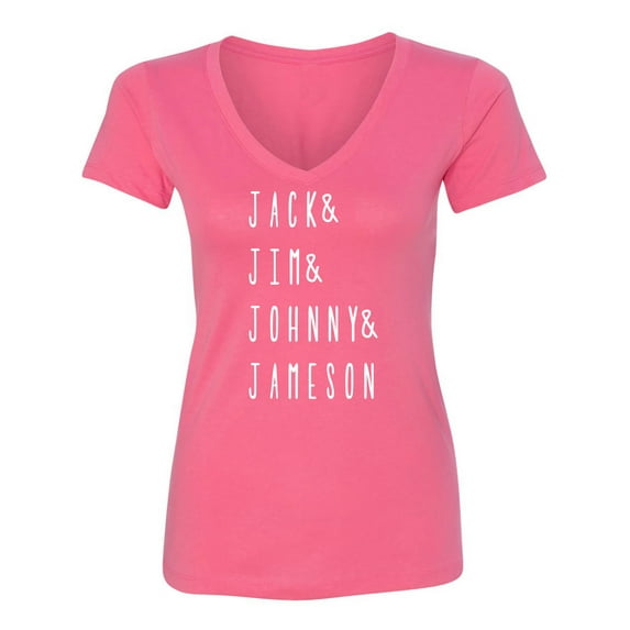 JACK & JIM & JOHNNY & JAMESON Womens V-Neck T-Shirt