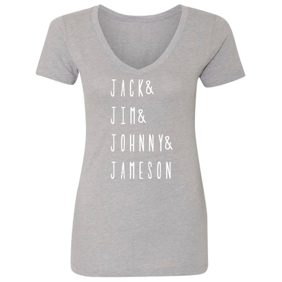 JACK & JIM & JOHNNY & JAMESON Womens V-Neck T-Shirt