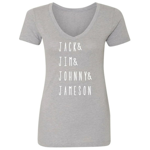 JACK & JIM & JOHNNY & JAMESON Womens V-Neck T-Shirt