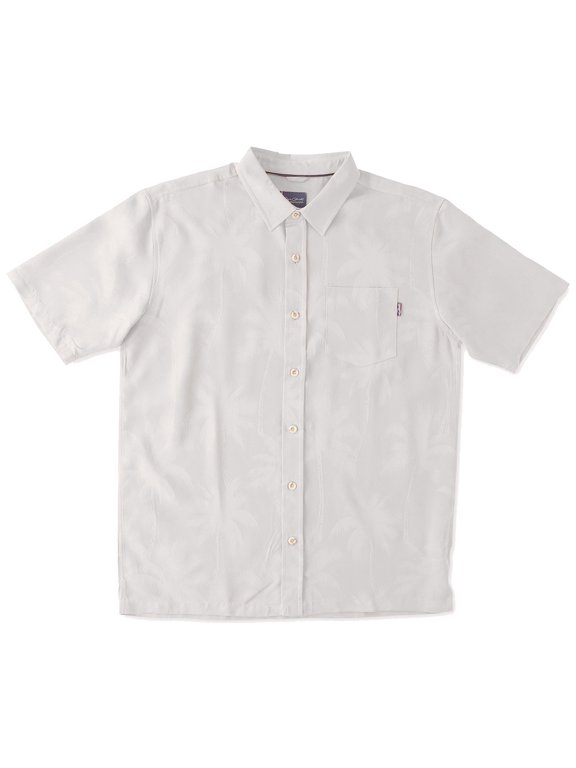 NEW Gray Mens Small S Palm Embossed Button Down Shirt