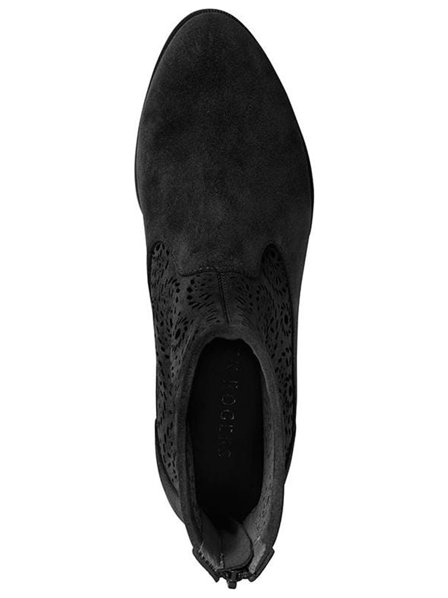 JACK ROGERS Womens Black Perforated Rondelles Almond Toe Stacked Heel