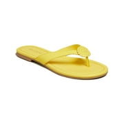 JACK ROGERS Womens Yellow Woven Detail Comfort Rowan Round Toe Slip On Leather Flip Flop Sandal 6 M