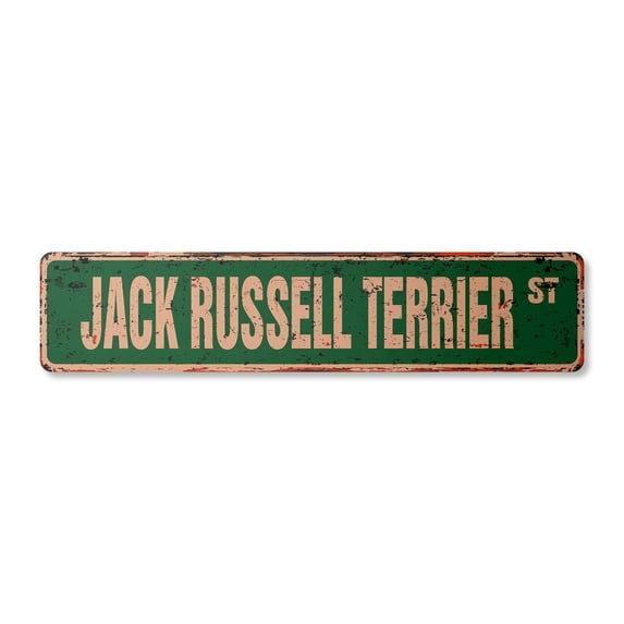 JACK RUSSELL TERRIER Vintage Plastic Street Sign dog lover hunting veterinarian vet | Indoor/Outdoor | 36" Wide