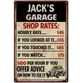 thumbnail image 1 of JACK'S Garage Shop Rates Sign Man Cave Decor Gift 8x12 Metal 208120010056, 1 of 1
