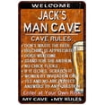 thumbnail image 1 of JACK'S Man Cave Rules Rusty Sign Garage Decor 8 x 12 Matte Finish Metal 108120051066, 1 of 1