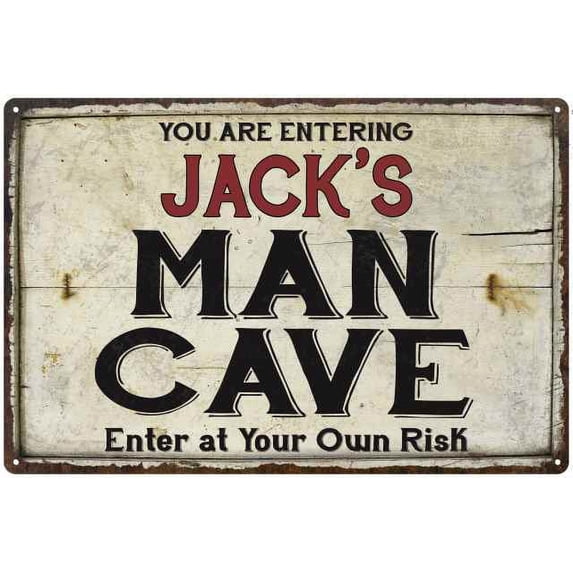 JACK'S Man Cave Sign Rustic Garage Decor Gift 8x12 Metal 208120035056