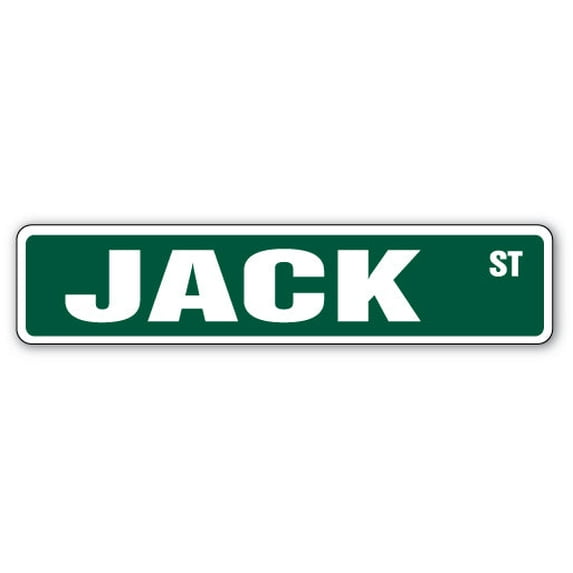 JACK Street Sign Childrens Name Room Sign | Indoor/Outdoor | 18" Wide