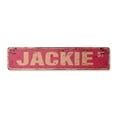 thumbnail image 1 of JACKIE Vintage Plastic Street Sign Childrens Name Room Sign | Indoor/Outdoor |  36" Wide, 1 of 4