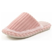JACKSHIBO Memory Foam House Slippers for Women Men Soft Floor Fuzzy Slippers