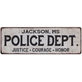 thumbnail image 1 of JACKSON, MS POLICE DEPT. Home Decor Metal Sign Gift 8x24 108240012138, 1 of 1