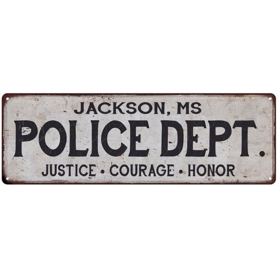 JACKSON, MS POLICE DEPT. Home Decor Metal Sign Gift 8x24 108240012138